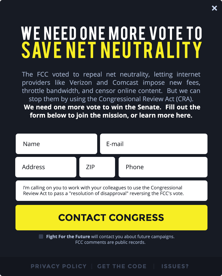Screenshot of One More Vote Widget